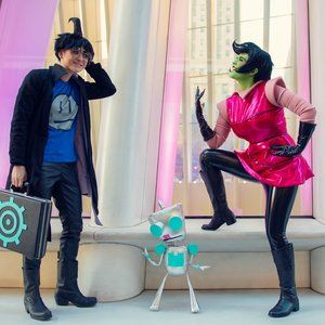 Invader Zim and Dib Membrane Handmase Cosplay Costumes with GIR Unit